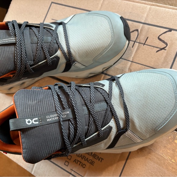 On Running Men's Gray and Orange Shoes - Picture 2 of 4